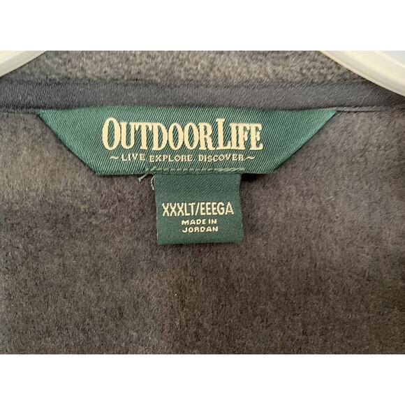 OUTDOOR LIFE Big & Tall 1/4 Zip Fleece Pullover Sweatshirt Jacket Men's Sz XXXL - Picture 10 of 10